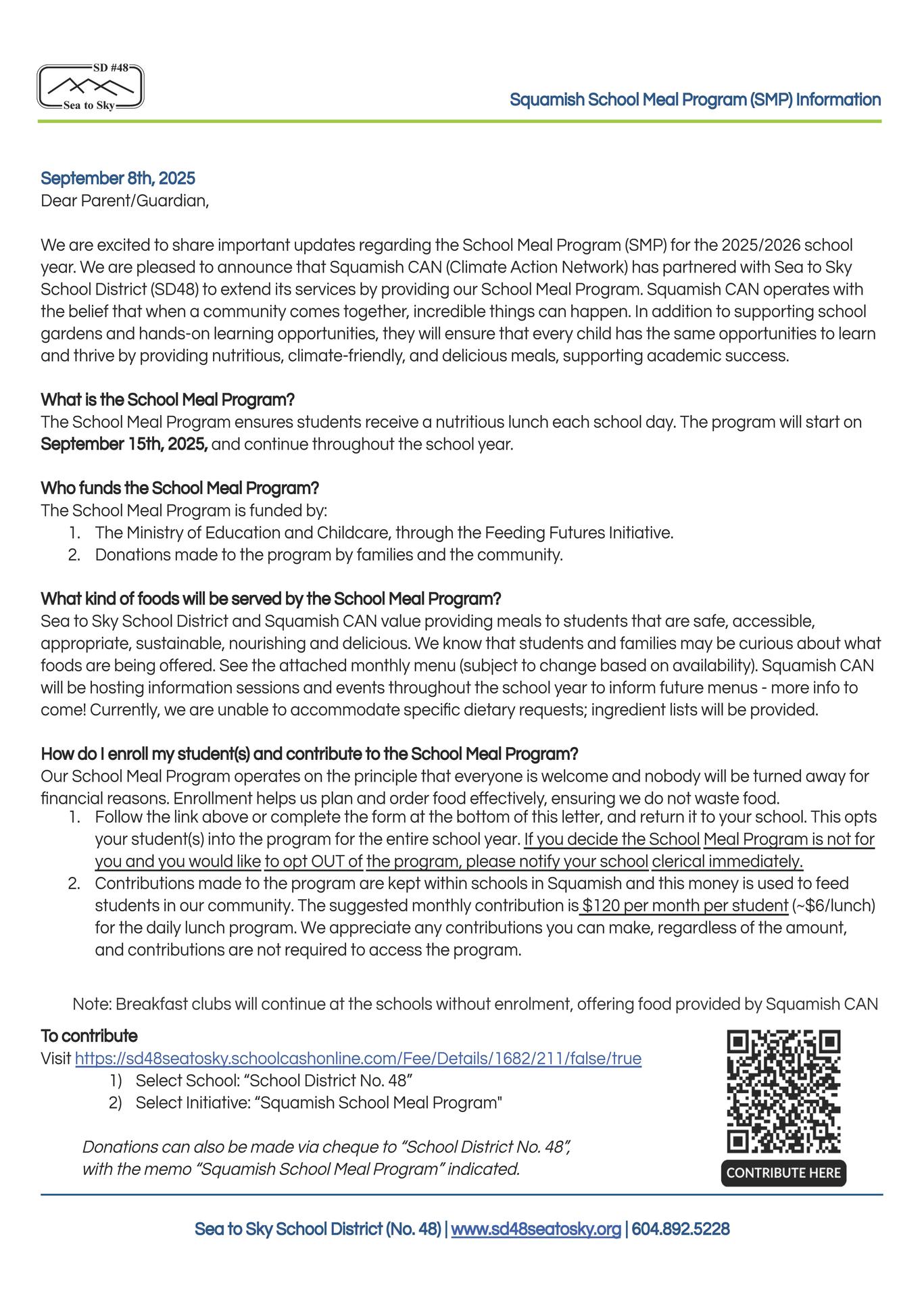 SMP Parent Letter Page 1