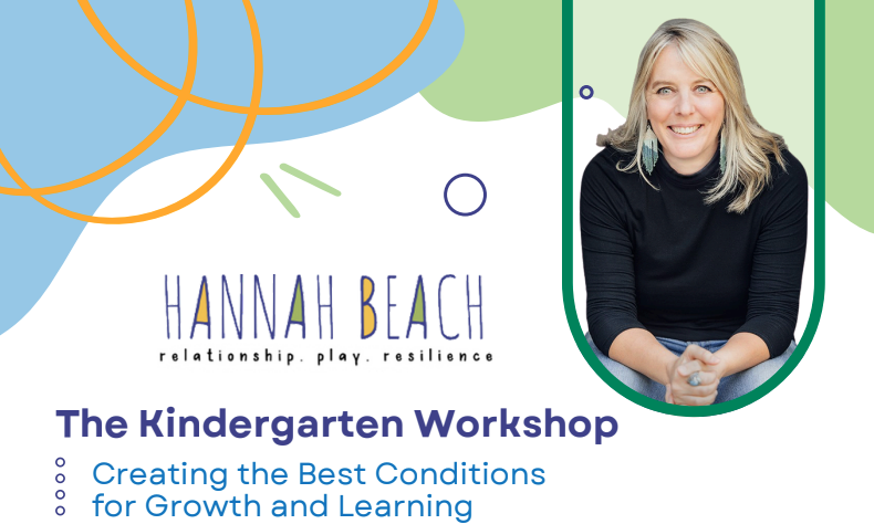 Image of Hannah BEach smiling. Text reads Hannah Beach - relationship, play, resilience.