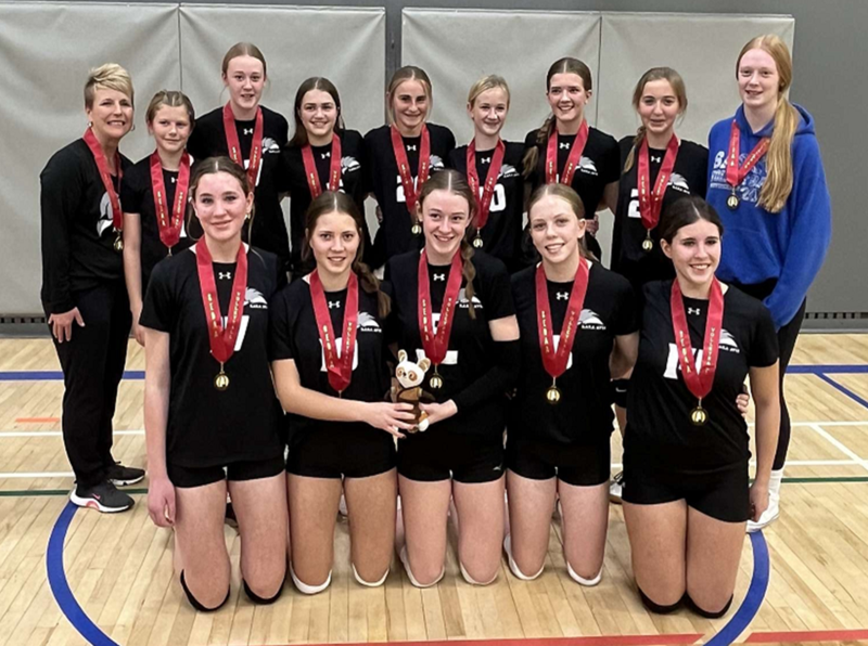 Rocanville School 2A Jr Girls Volleyball Gold Medal Winners at Districts