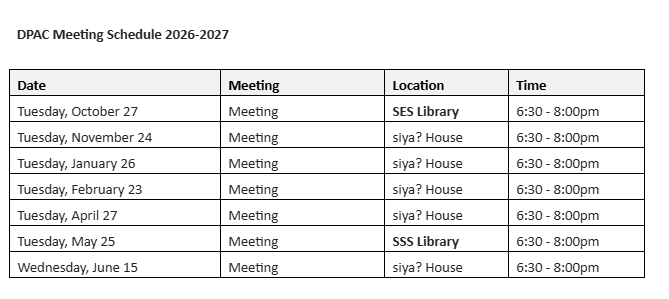 DPAC Dates