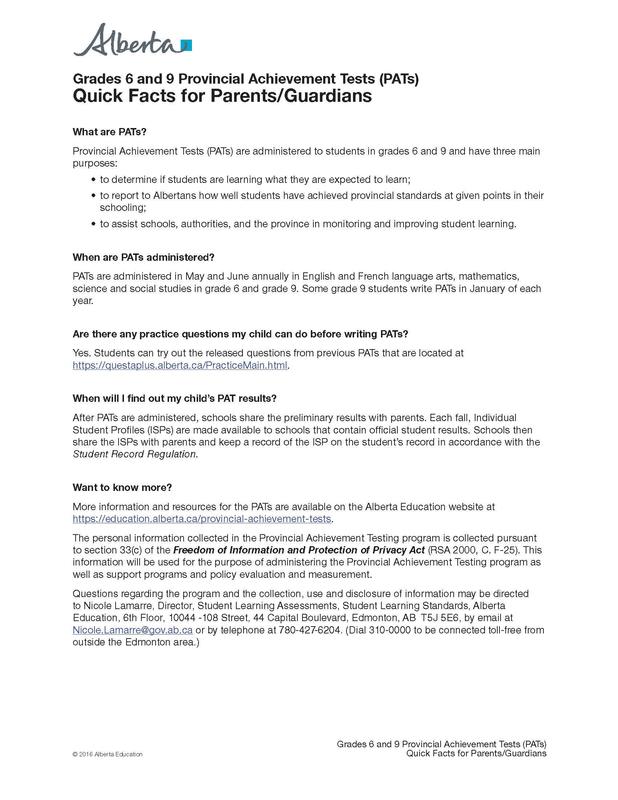 PAT Quick Facts for Parents and Guardians Featured Photo