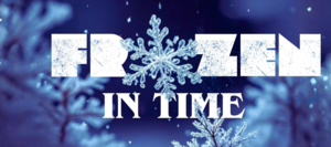 snow flakes in background frozen in time