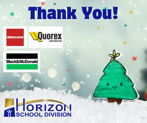 Thank you graphic featuring donor's logos. See horizonsd.ca/Christmas/ for full project details.
