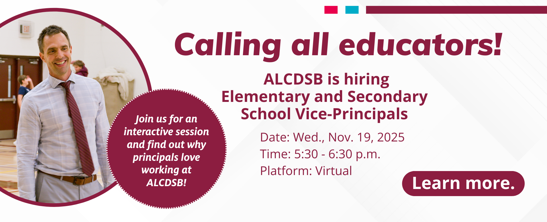 Promotional graphic for recruitment of Vice-Principals