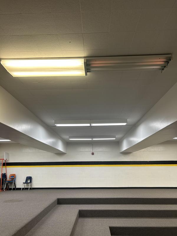 Lighting upgrade in progress.