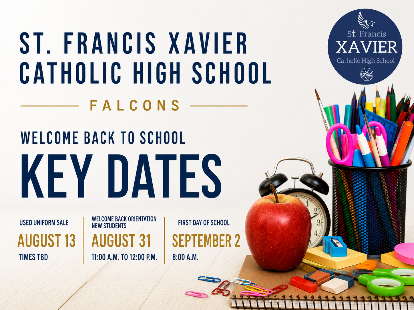 Welcome Back to School - Key Dates Image