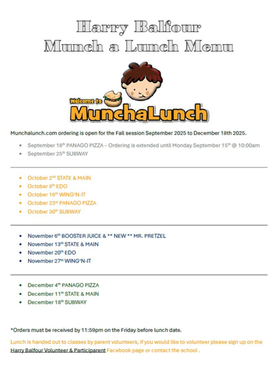 Lunch Orders are Open!