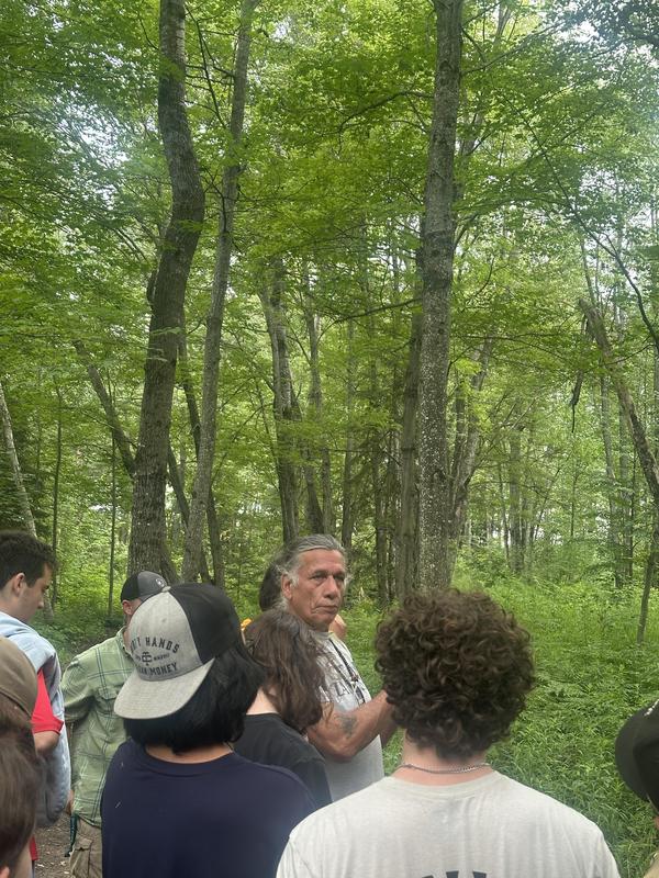 knowledge keeper outside with students