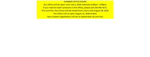 Summer office hours