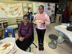 Grade 5 and 6 students participate in Class Cookbook project.