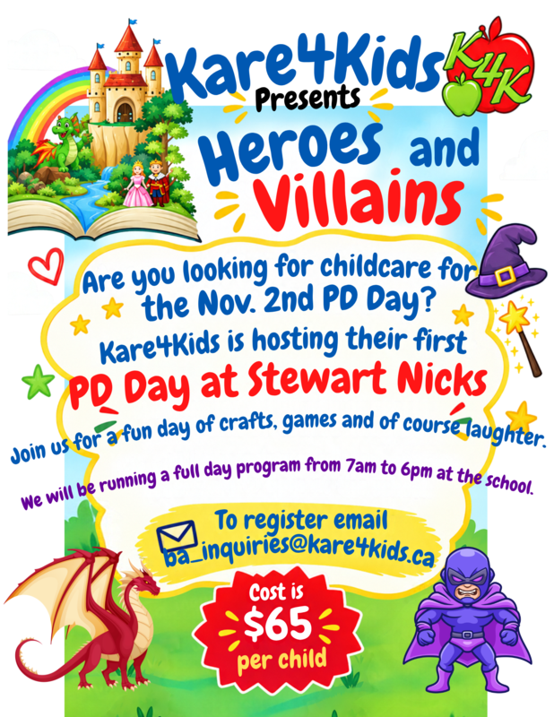Kare4Kids Nov. 2 PD Day poster