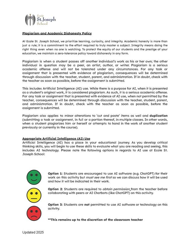 ESJ Plagiarism and Academic Dishonesty Policy Featured Photo