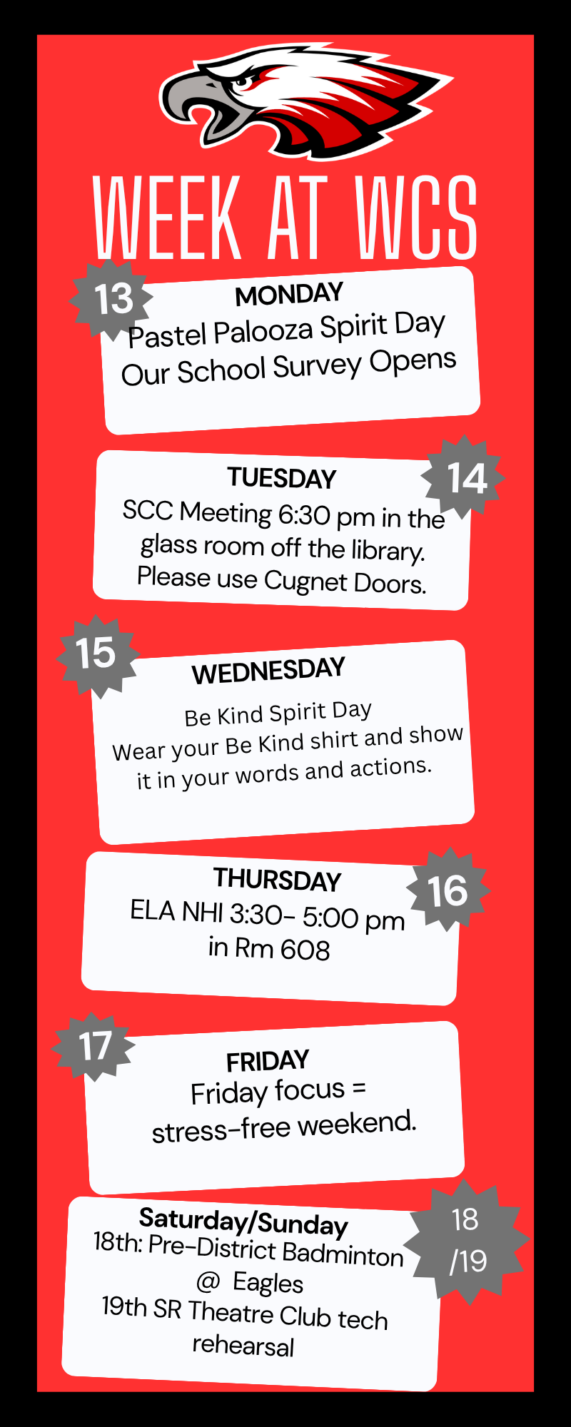 WCS Weekly Events April 13-19 Featured Photo