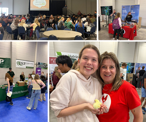 Collage of images showing students engaging with exhibits at Horizon's annual Student Agriculture and Student Mining days.