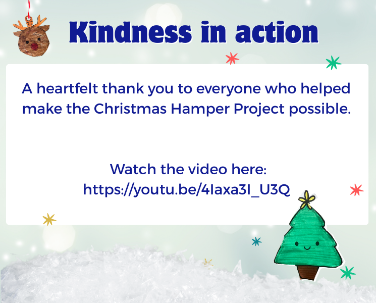 A heartfelt thank you to everyone who helped make the Christmas Hamper Project possible.    Watch the video here:  https://youtu.be/4Iaxa3I_U3Q