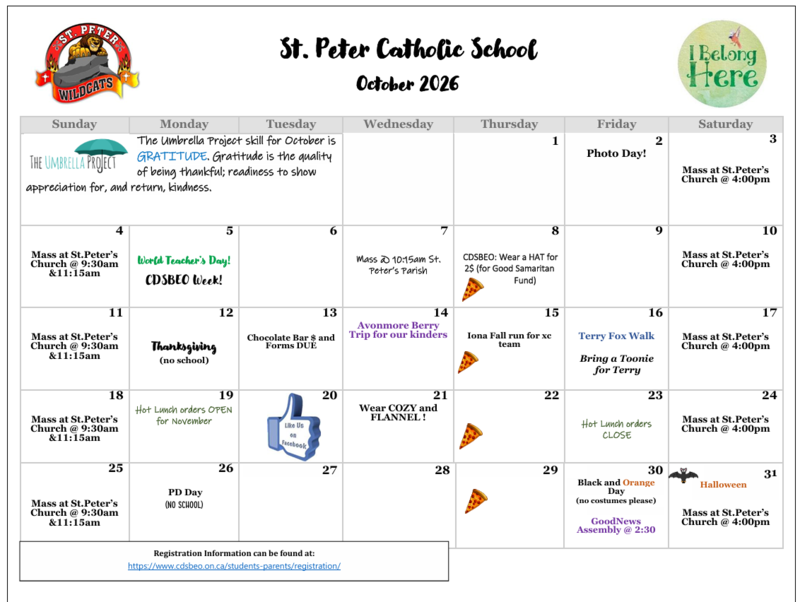 October 2026 School Calendar Featured Photo