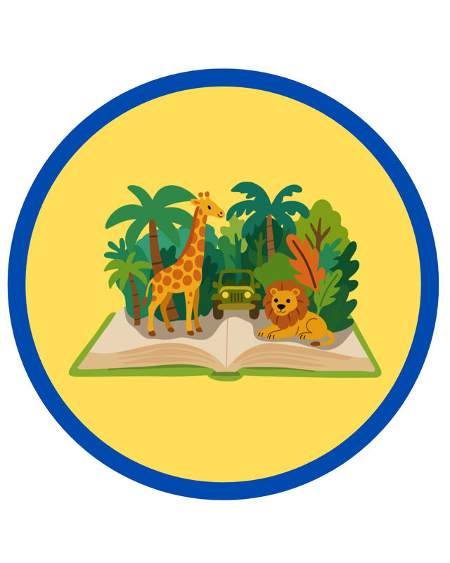 A book with a jungle scene