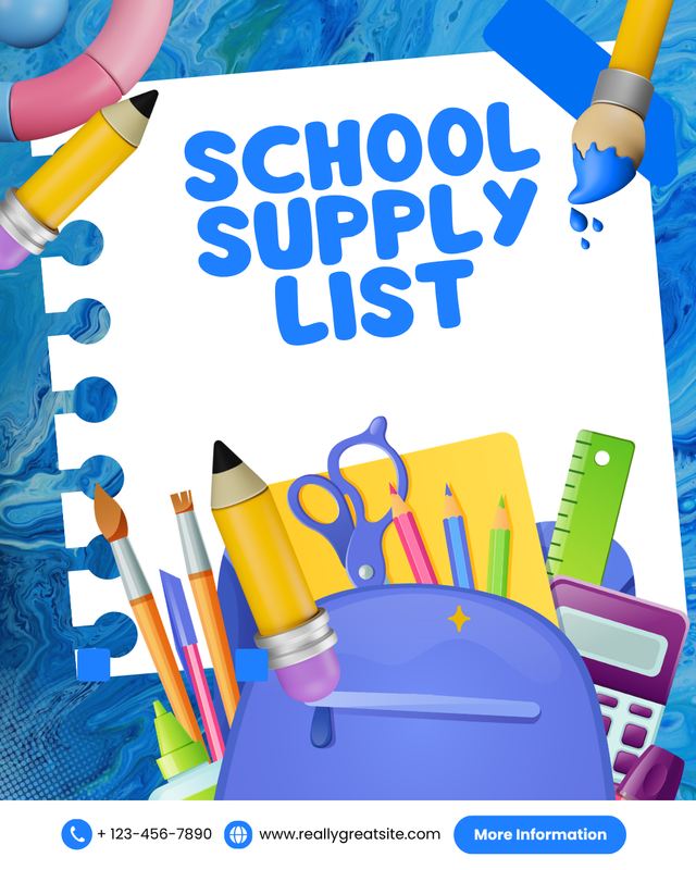 2026-2027 School Supplies List