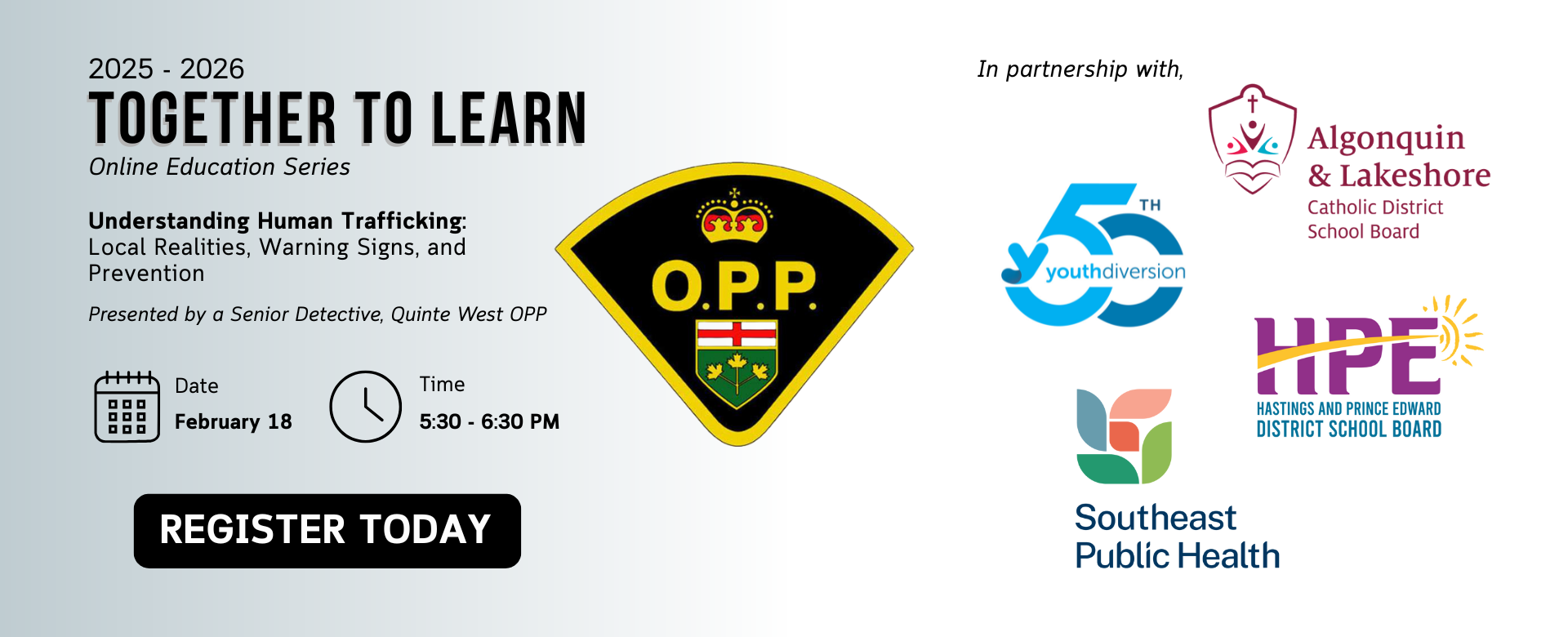 Together to Learn online education series promotional graphic. Click graphic to register and learn more.