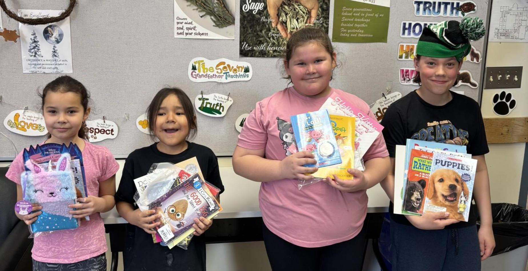 Book Basket winners from Family Teacher Connection Evening March 2025
