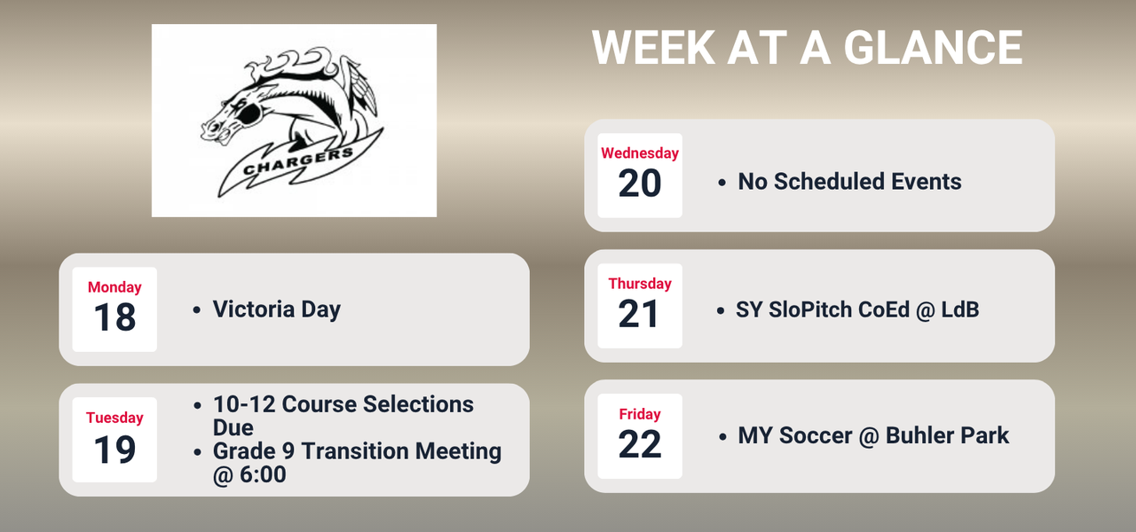 Week at a Glance, check calendar for details