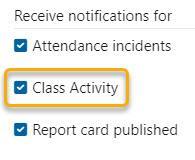 Class notifications