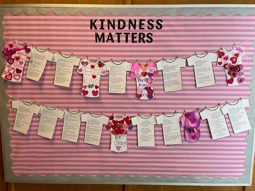 "kindness matters" board at Bedford PS