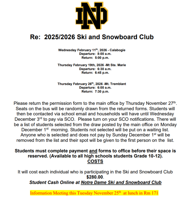 2025/2026 Ski and Snowboard Club Featured Photo