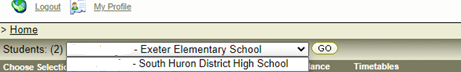 Image of the Student Information Portal header to show multiple students from one family