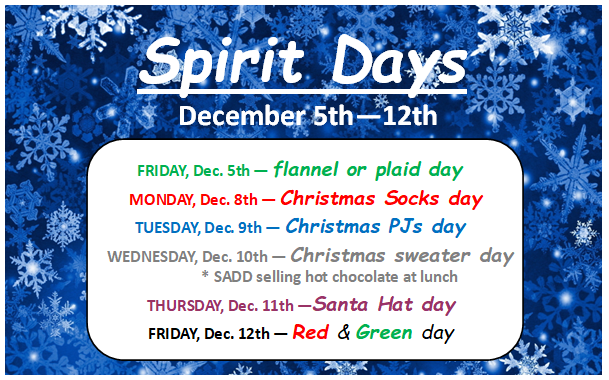 December spirit days