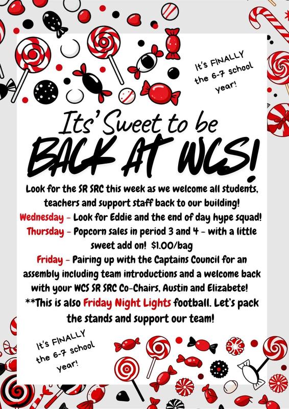 Ad sharing the welcome back to school events