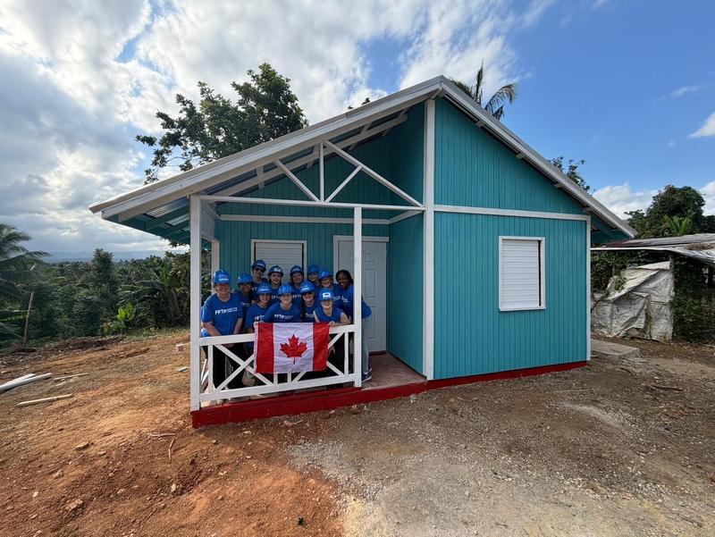 NCC staff and students participate in a house build, in partnership with Food for the Poor Canada and Food for the Poor Jamaica, as part of their 2026 mission trip.