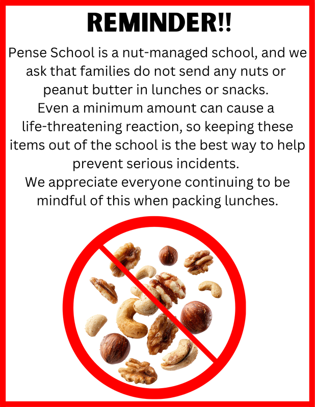 We appreciate everyone continuing to be mindful when packing lunches and snacks!