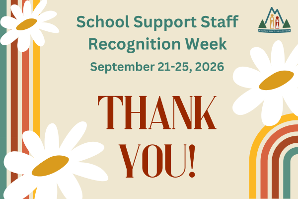 School support staff recognition week. Sept 21-25, 2026.