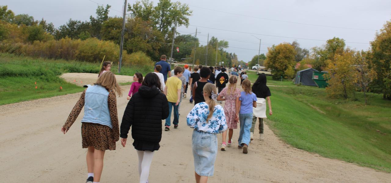 Students Participating in Terry Fox walk.