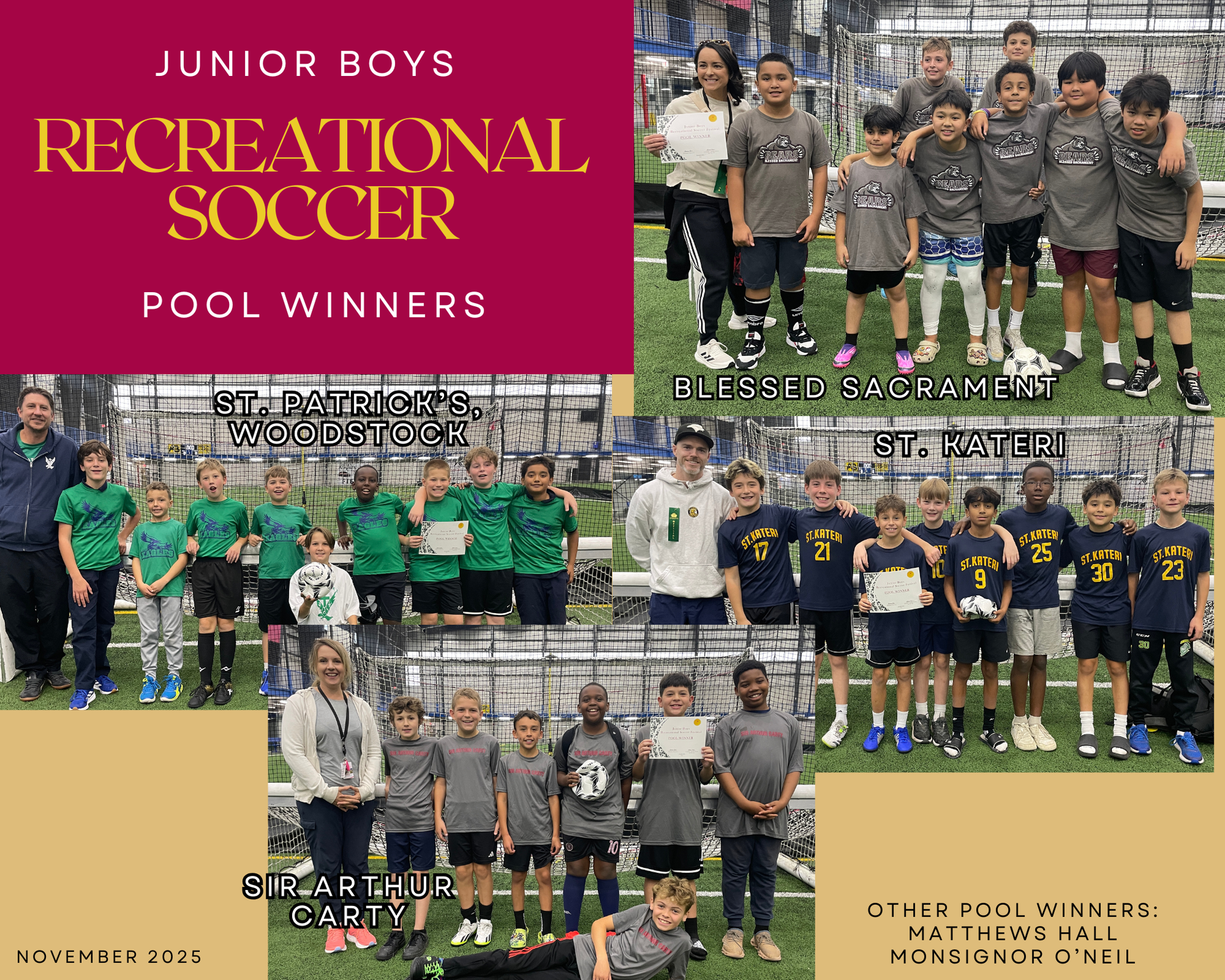 Junior Boys Soccer Festival Winners