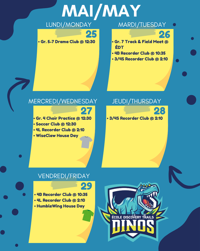 list of week activities