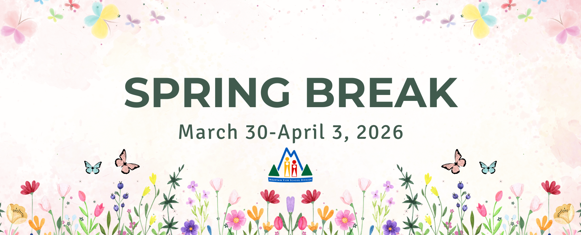 Spring Break March 30-April 3, 2026.