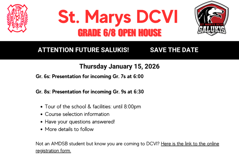 Save the date! Grade 6/8 night Jan. 15th!