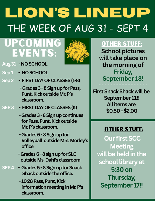 This week's scheduled events