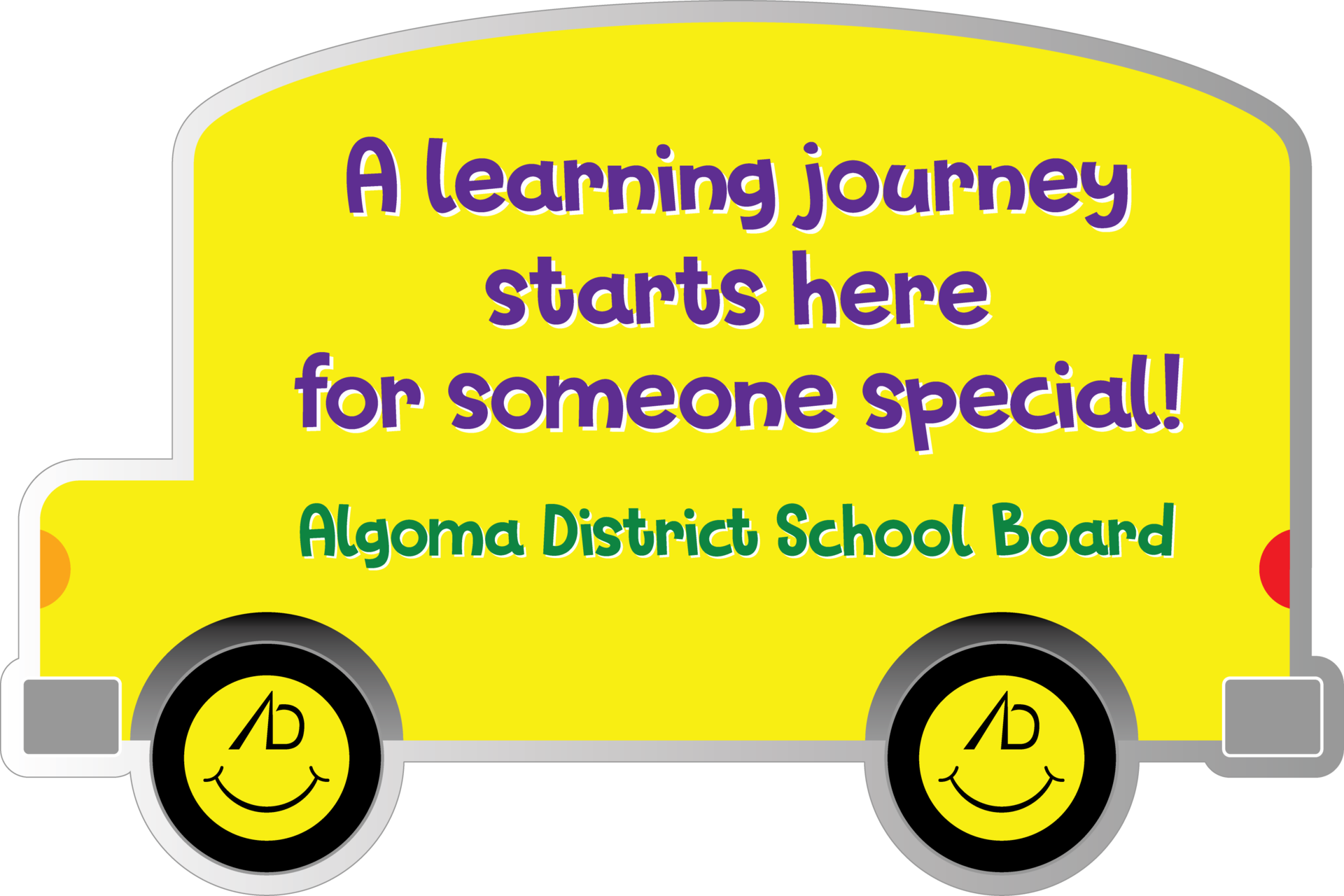 image of yellow school bus 'a learning journey starts here'