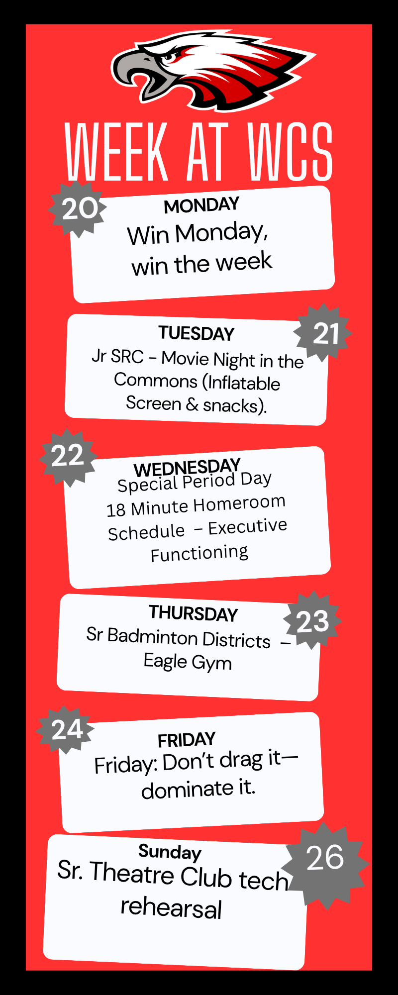 WCS Weekly Events April 20-26 Featured Photo