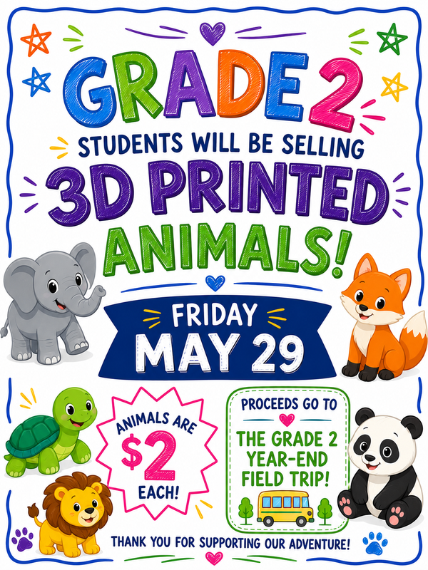 3D Printed Animals for sale MAy 29