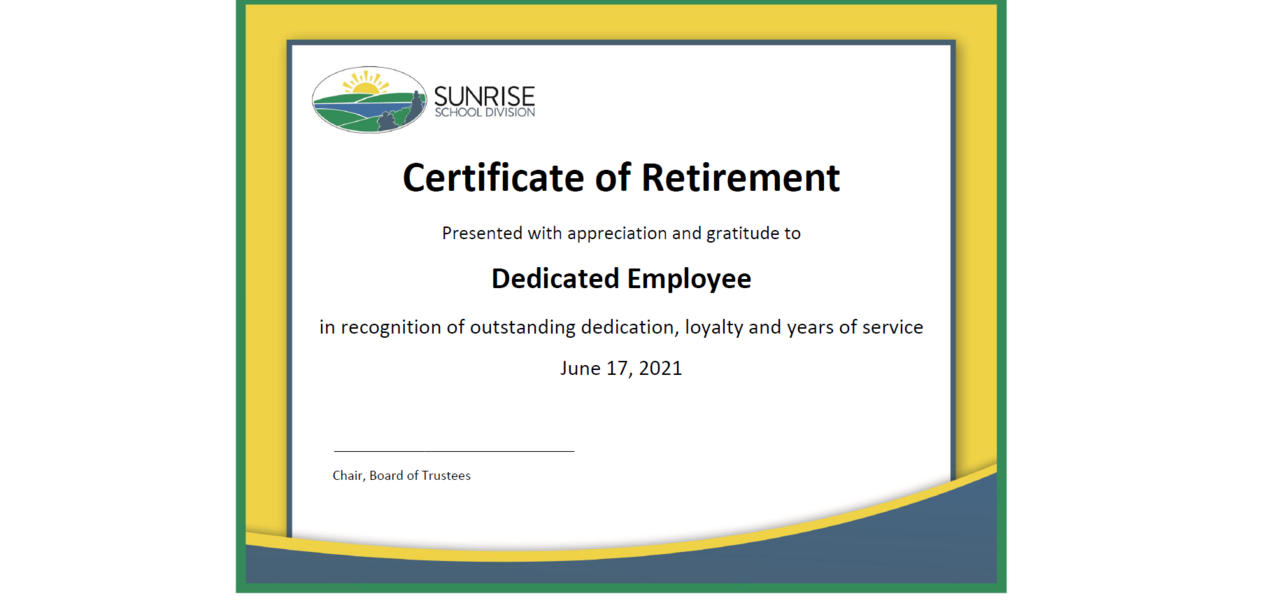 Certificate of Retirement
