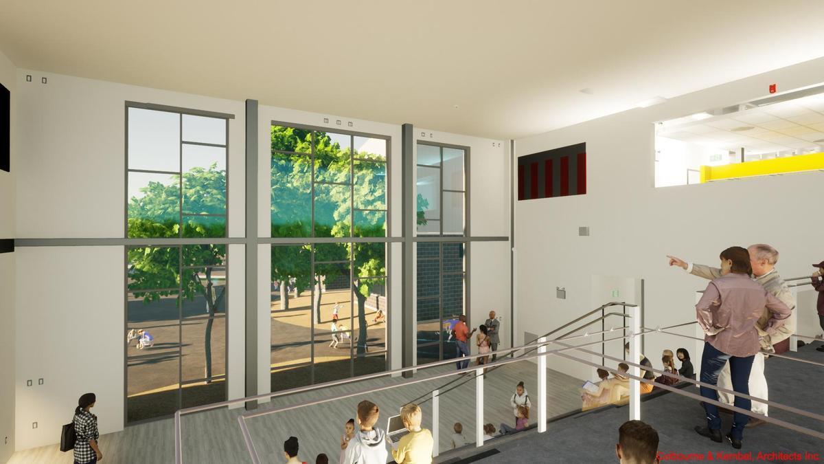 Rendering of interior of Our Lady of Mount Carmel Catholic School.