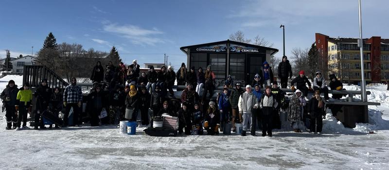 Students at Town dock