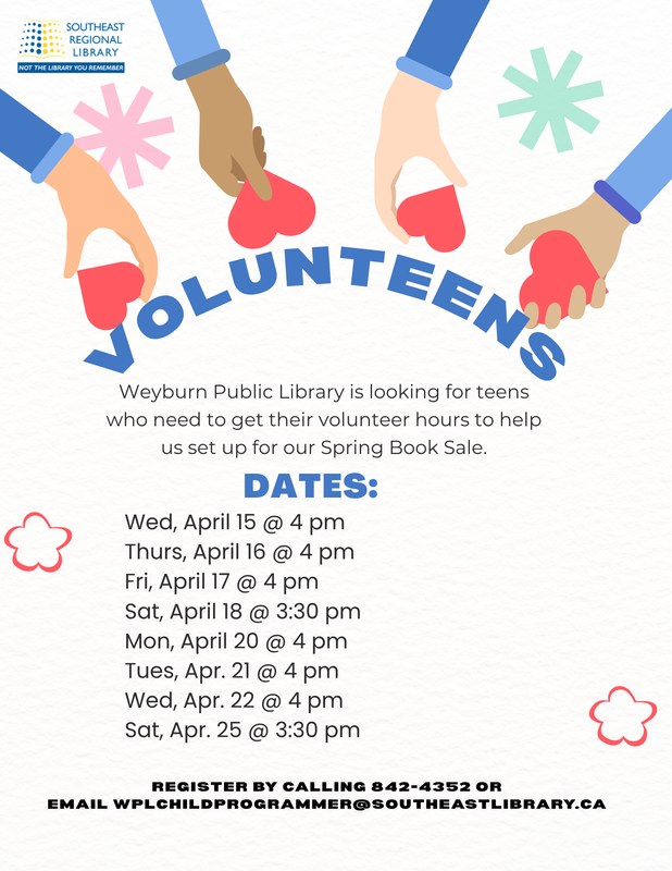 Weyburn Public Library needs Volunteens! Featured Photo
