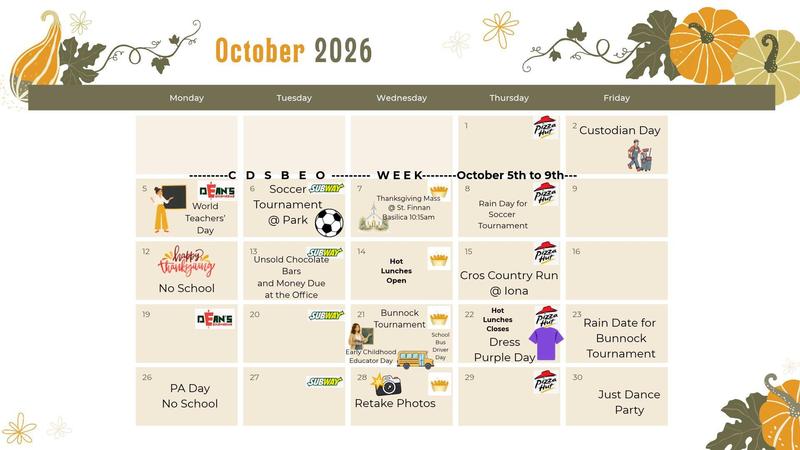October 2026 Calendar Featured Photo