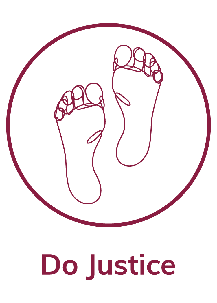 Do Justice Logo of Two Feet
