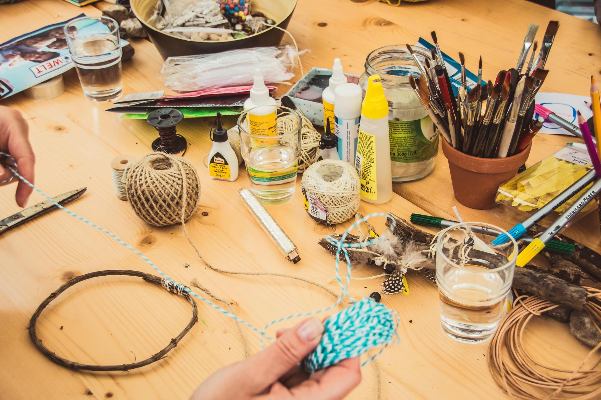 Assorted crafting supplies